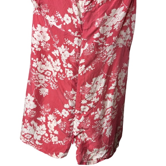 Vintage Y2K Old Navy Silk Cami Red and white floral Size Medium Boho Lace - Picture 5 of 7